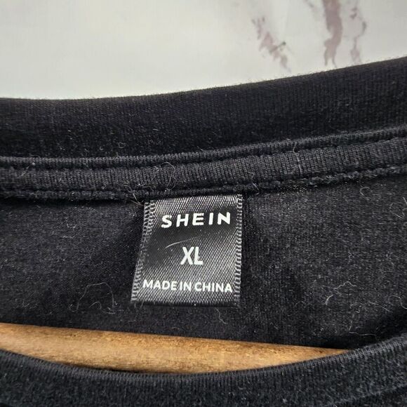 Shein T Shirt Mens XL Black Monstera Tee Crew Neck Short Sleeve Leaf Planty - Picture 3 of 9